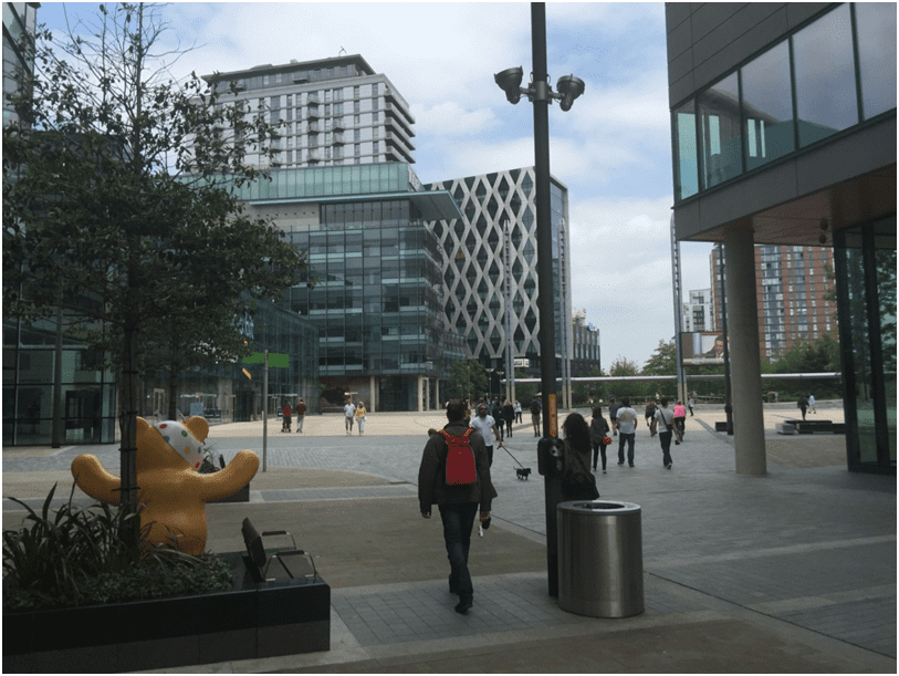 Public participation effect on architecture design of public urban space features- image media city Manchester