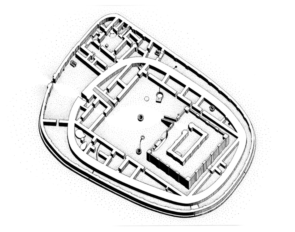 Paradigm shift in architecture: Pharaoh, Mesopotamia, Persia.Oval temple Khafaji, Uruk city