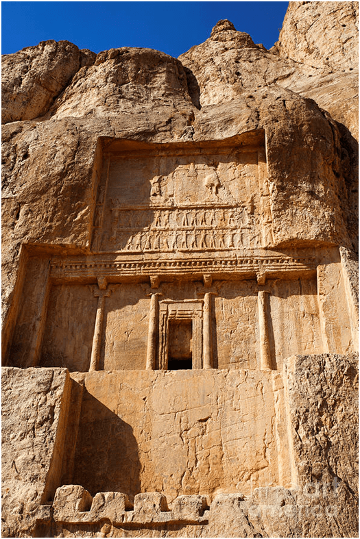 Paradigm shift in architecture: Pharaoh, Mesopotamia, Persia.  the tomb of great Darius King, Persia.