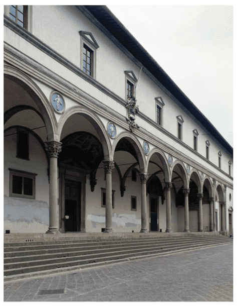 Paradigm shift in architecture: Renaissance, Baroque, Rococo. Image shows the application of renaissance principals in architecture of Brunelleschi .