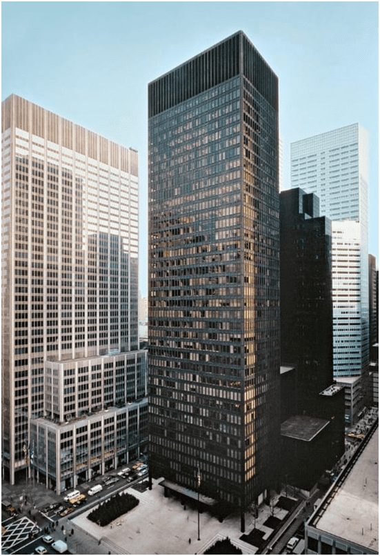 Paradigm shift in architecture: Modern Architecture styles-1 . image represent international style Seagram building in USA