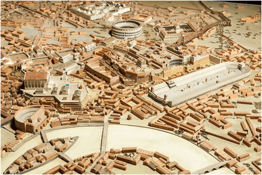 Urbanism: challenges of city design or planning? city design and planning of ancient Rome model.