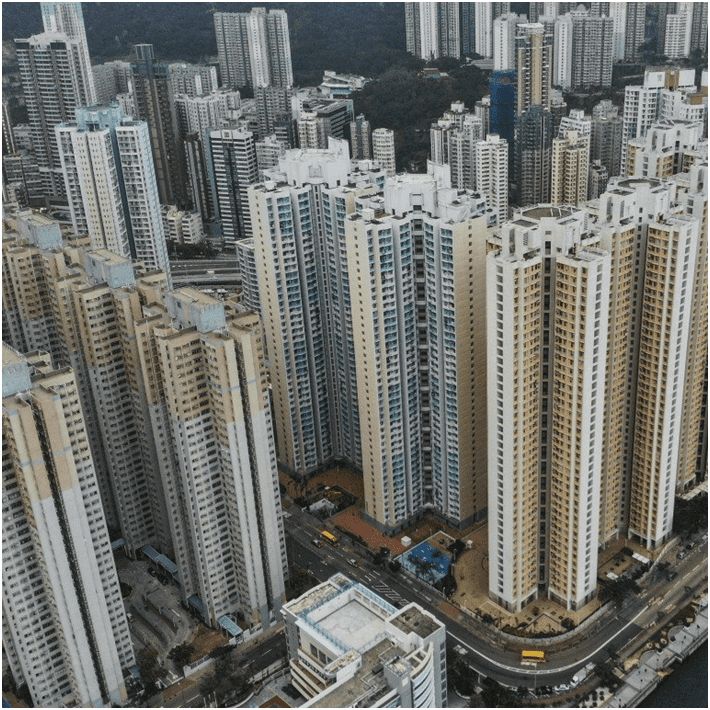 Urbanism: Density, Compactness & Transit Oriented Development. image shows high density development in Hong Kong China