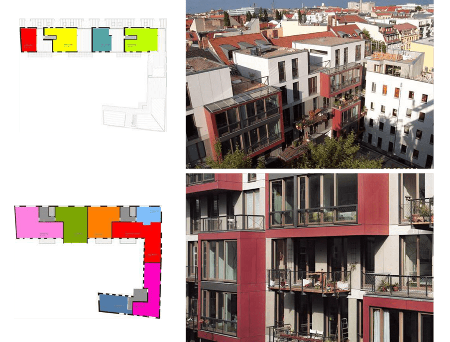 Steinstrabe 26-28 Residential Development in Berlin. project roof floor, and third floor plan