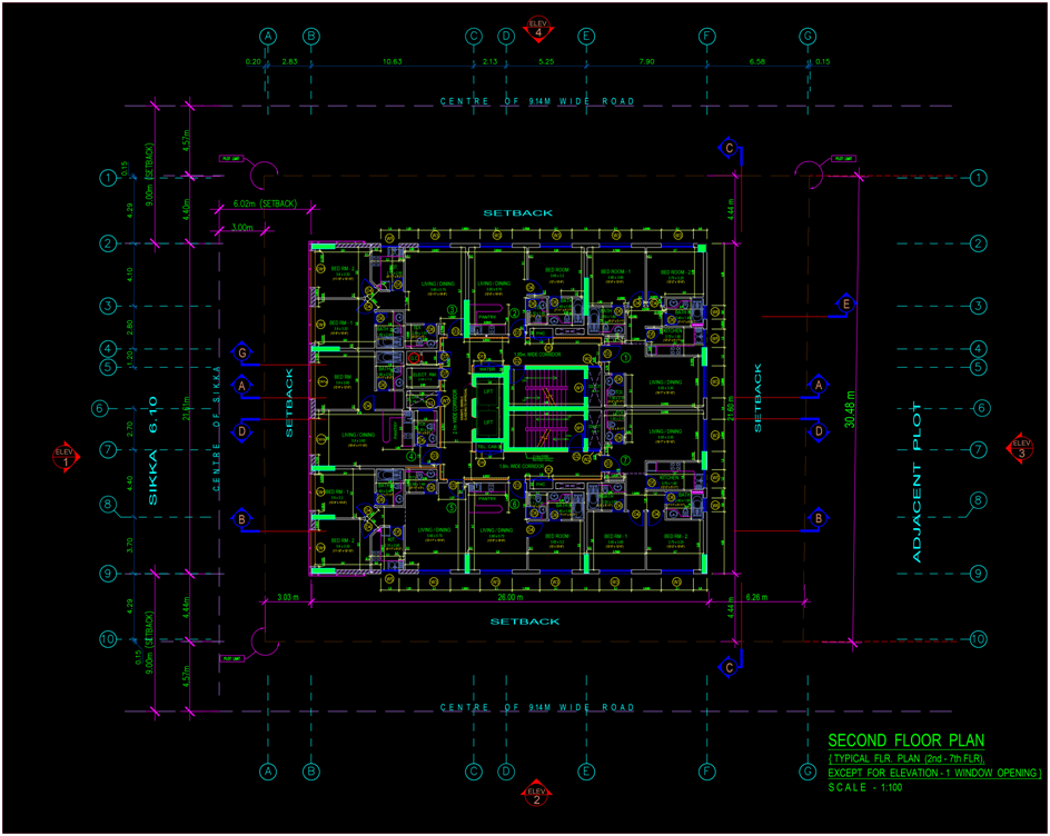 Neoclassicism to international architecture building design. Image shows typical floor plan of the building.