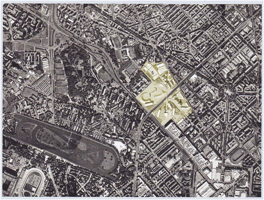 Portello an integrated urban development project in Milan. Figure 3, Ariel's view of the five sectors of the Portello urban development project, Milan-Italy