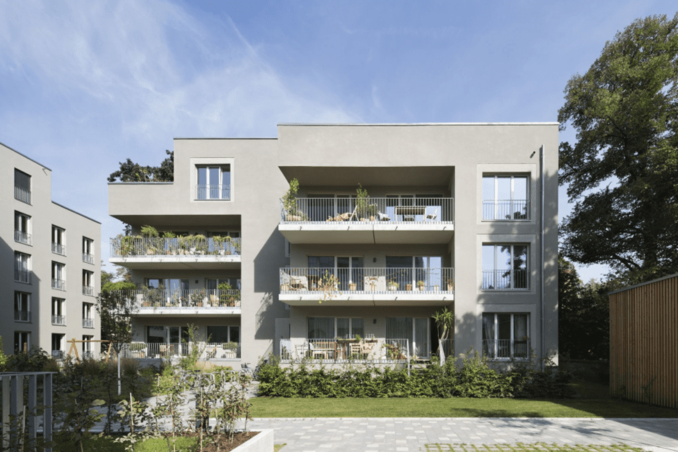 Architecture of residential building in Weissensee-Berlin. photo shows the residential building of Weissensee from outside.