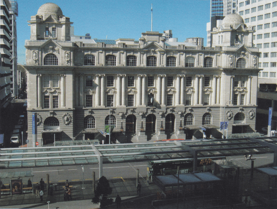 Britomart and the Auckland waterfront urban regeneration. photo shows the Britomart travel center in Auckland