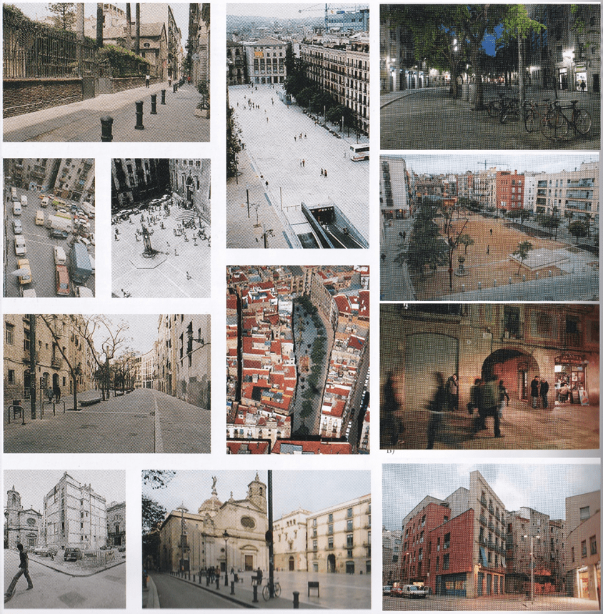 The urban regeneration project of Ciutat Vella in Barcelona. Public space, streetscape, and building rehabilitation in Ciutat Vella district.