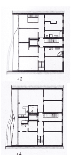 Choriner Strabe 53 residential building in Urbanes Wohnen. image shows 2nd and 3rd floor