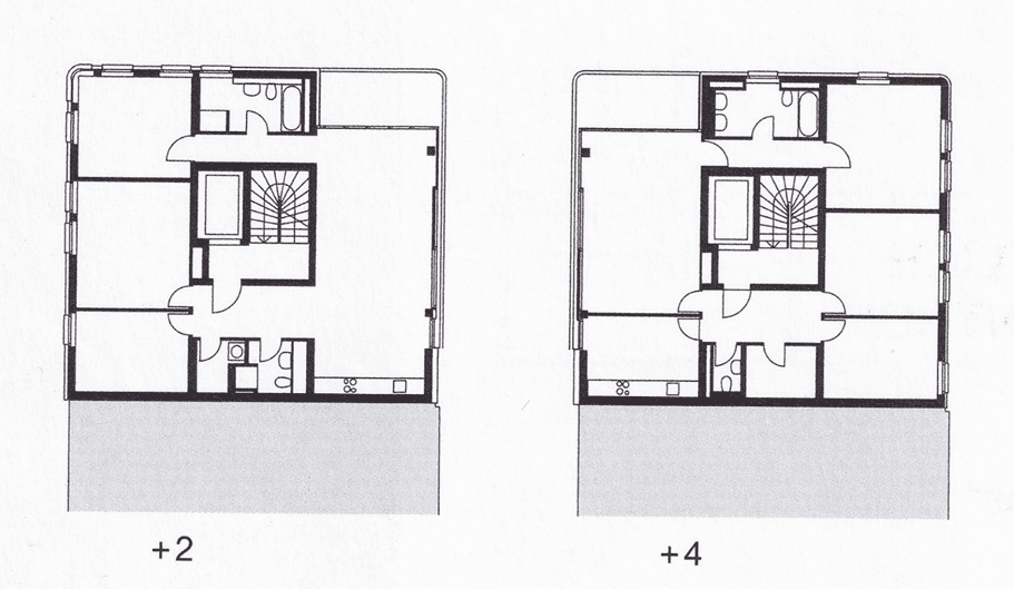 Ruppiner Strabe 43 residential building in Mitte-Berlin. 2nd floor and fourth floor plans