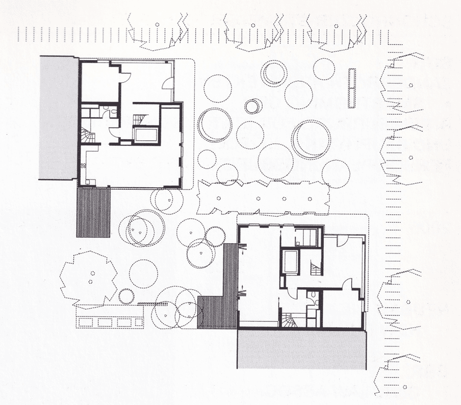 Ruppiner Strabe 43 residential building in Mitte-Berlin. ground floor plans and site layout