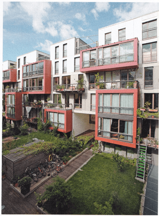 Steinstrabe 26-28 Residential Development in Berlin. project rear elevation from garden courtyard