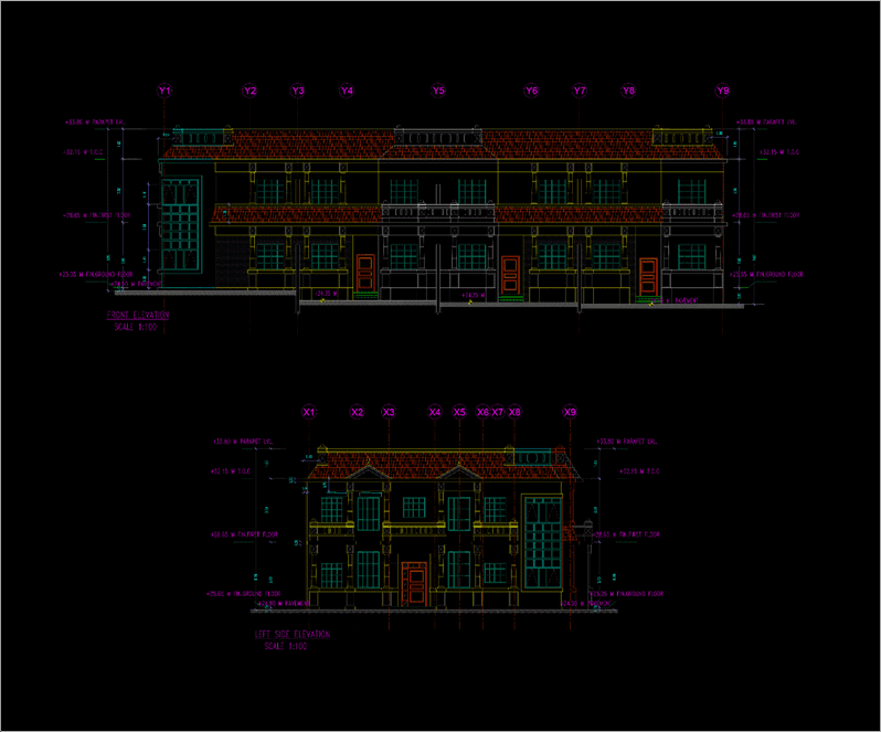 What is a Townhouse?  A new form of Architecture. Elevations of the townhouses project.