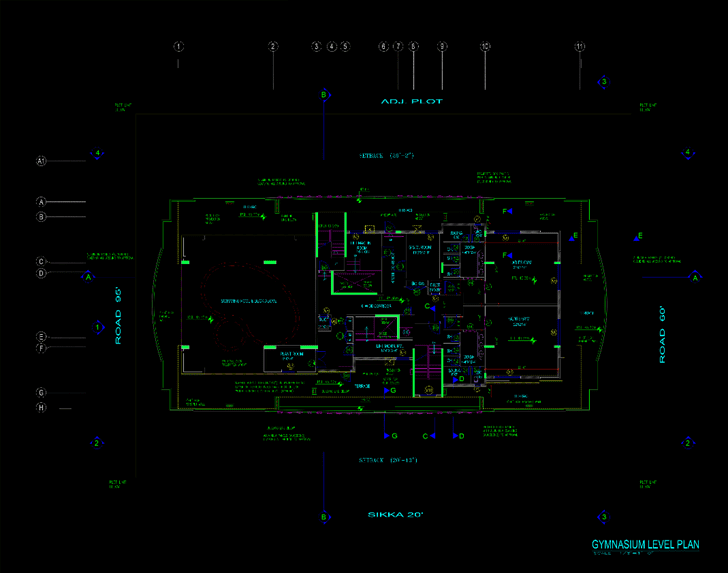 Al Nahda Grand residential building project. image shows gym and pool level floor