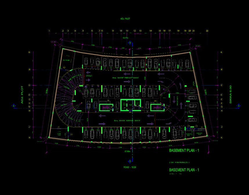 Jadaf Residential Building Project Delay in Construction. image shows the basement floor plan