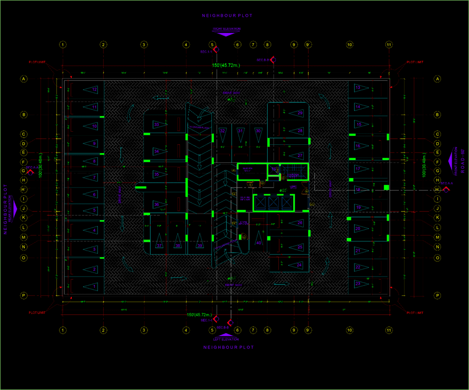 Al Sayer residential building project - 2. Image of basement floor 