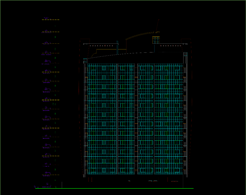 Al Sayer residential building project - 2. Image of the side elevation of the project