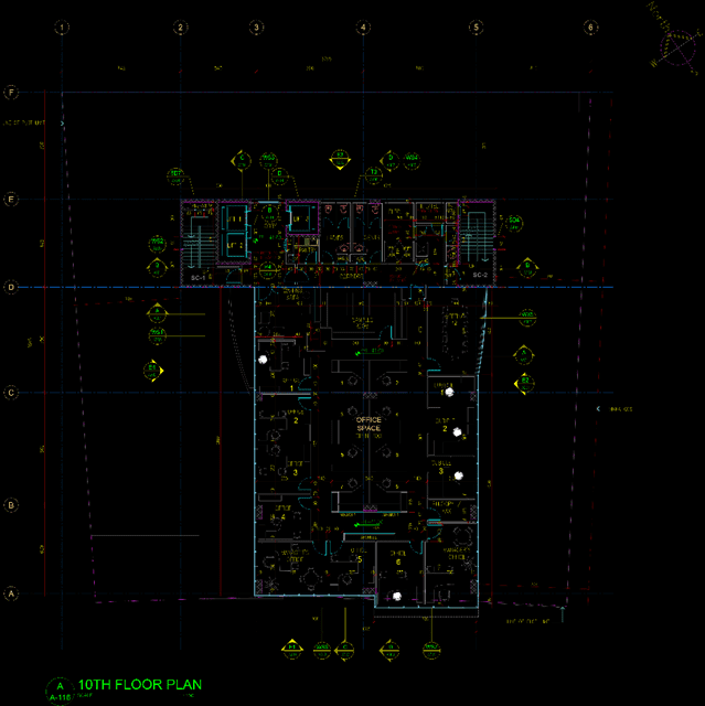 Jashinmal headquarters commercial and office building. Image of the tenth typical floor plan of the project