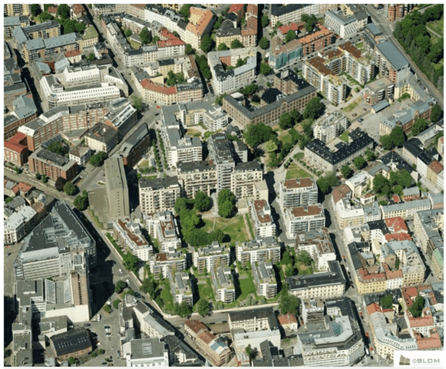 Pilestredet Park a sustainable urban development tale – Oslo. Image shows the new layout of the urban development of Pilestredet Park