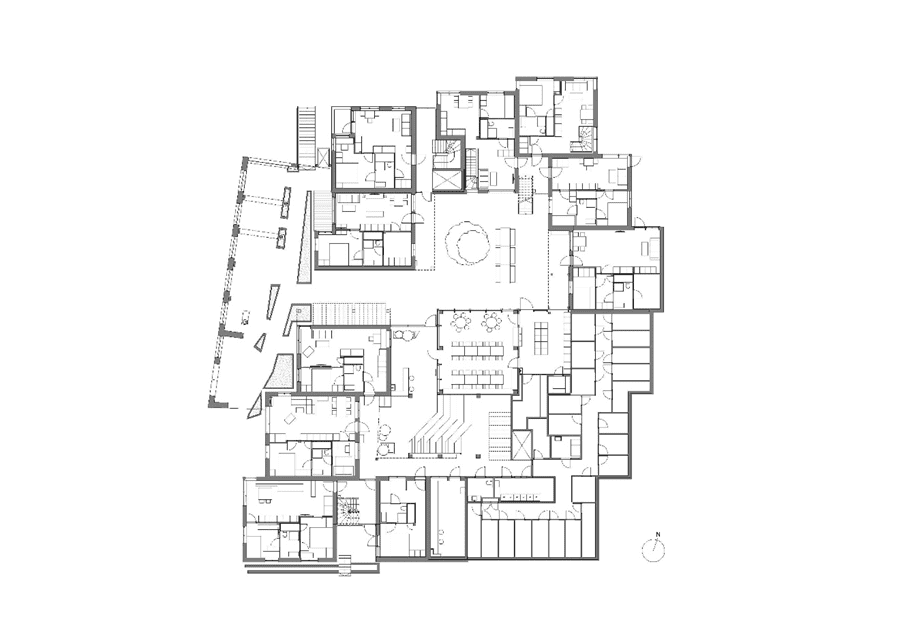 Vindmøllebakken Sustainable Urban Regeneration project-Norway. the ground floor plan of the urban design of the project