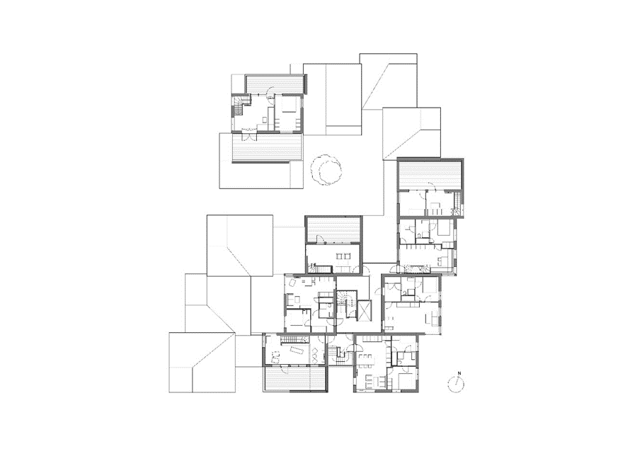 Vindmøllebakken Sustainable Urban Regeneration project-Norway. , the fourth-floor plan of the urban design of the project.