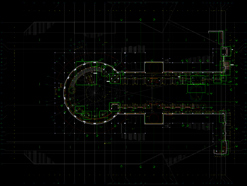 Global Village Architecture, urban design project. the African pavilion ground floor plan showing its architectural design.