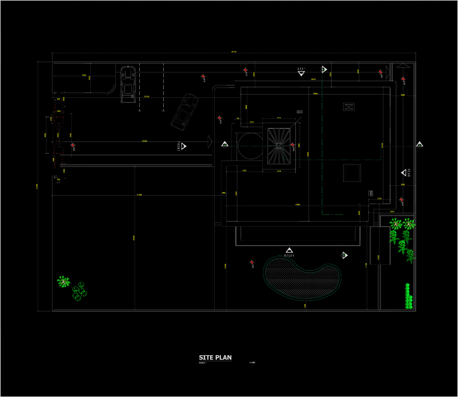 Neoclassical architecture villa design project. project site plan.