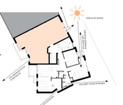 Helmerdingstraße 3 mixed-use building architecture project. the ground floor plan of the building