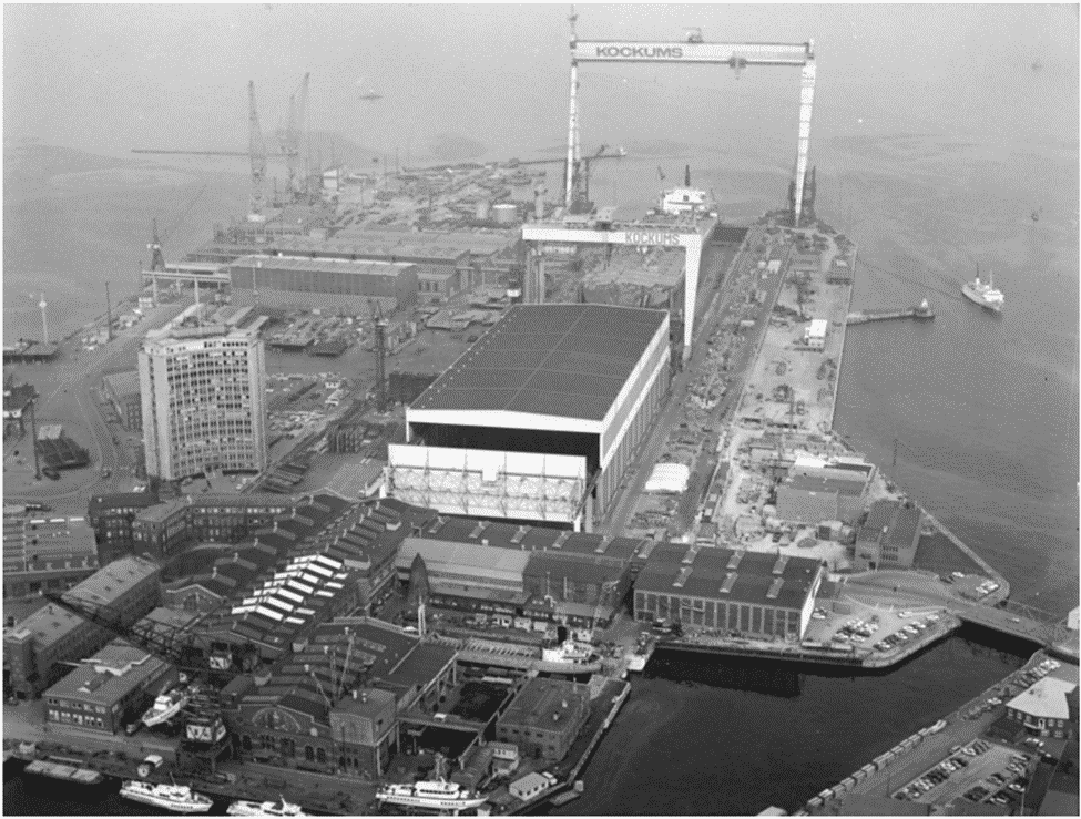 Malmo western harbor urban design and regeneration in Sweden. the old harbor activities before development