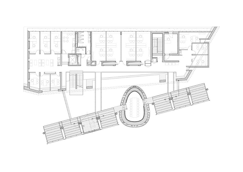 Porter School of Environment Architecture Project- Tel Aviv. the Second-floor plan of the building. 