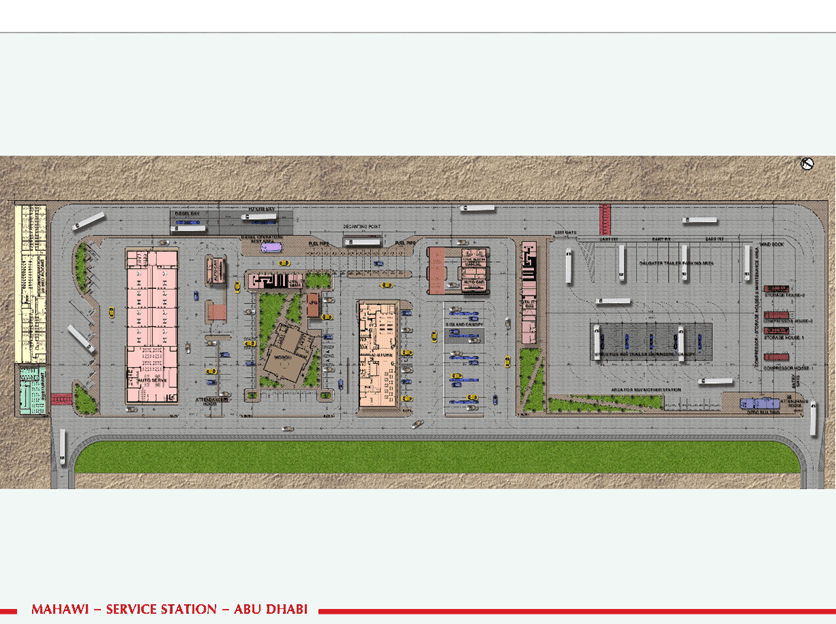 Mahawi Oil and Gas petrol station complex project. Site plan of the Mahawi petrol station