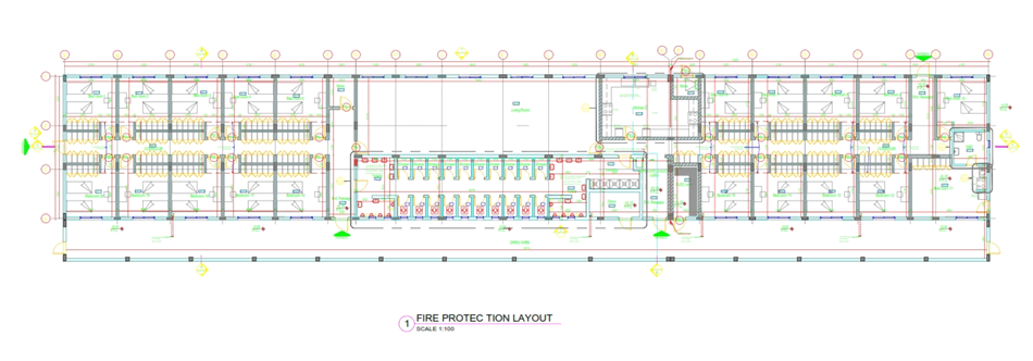 Mahawi Oil and Gas petrol station complex project.  the ground floor plan of the accommodation building.