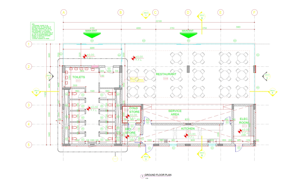 Mahawi Oil and Gas petrol station complex project.  the restaurant building in Mahawi service station