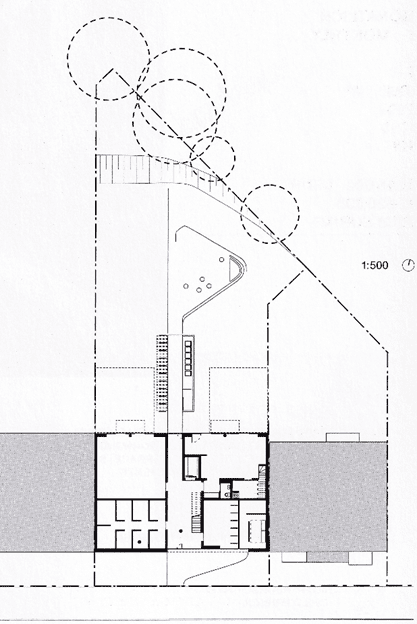 Am Friedrichshain 25 residential building Berlin. Ground floor plan and first-floor plan of the building