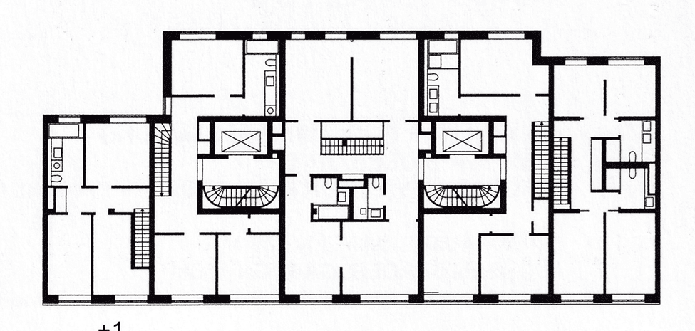 Görschstraße 48 residential building Architecture Berlin. the first-floor plan of the building