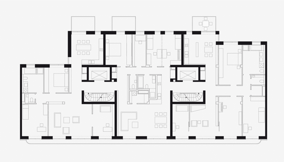 Görschstraße 48 residential building Architecture Berlin. the second-floor plan of the building