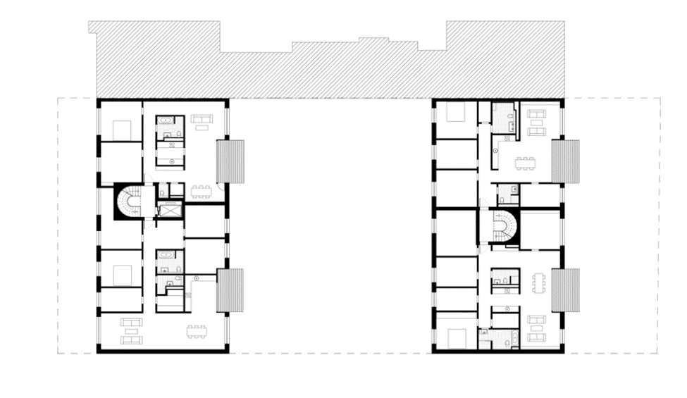 Görschstraße 17 residential building Architecture Berlin.  the typical floor plan of the buildings