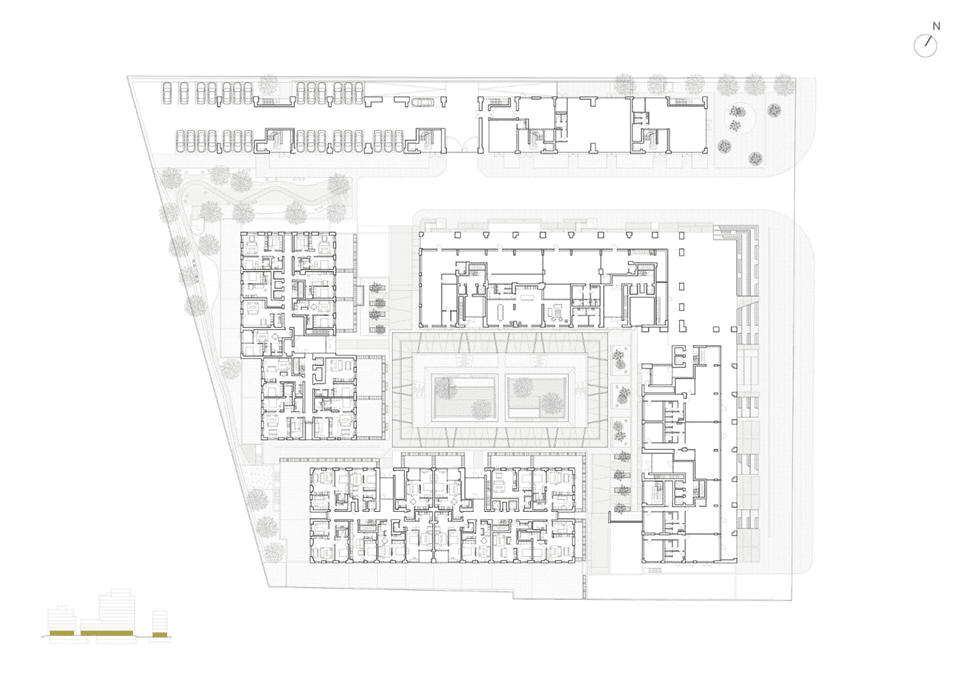 Marmura Urban Regeneration and Design Project in Romania. the ground floor plan of the urban regeneration and design of the Marmura Project Romania.