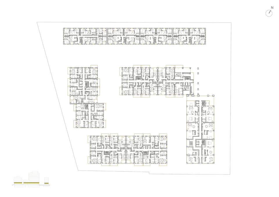 Marmura Urban Regeneration and Design Project in Romania. the first-floor plan of the project