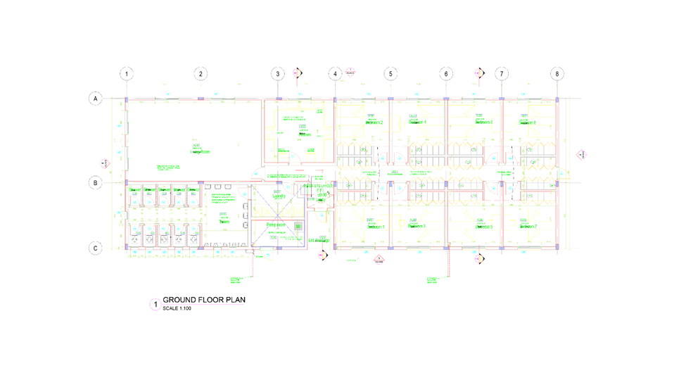 Al Marfa Oil and Gas petrol station complex project. the ground floor plan of the accommodation building.