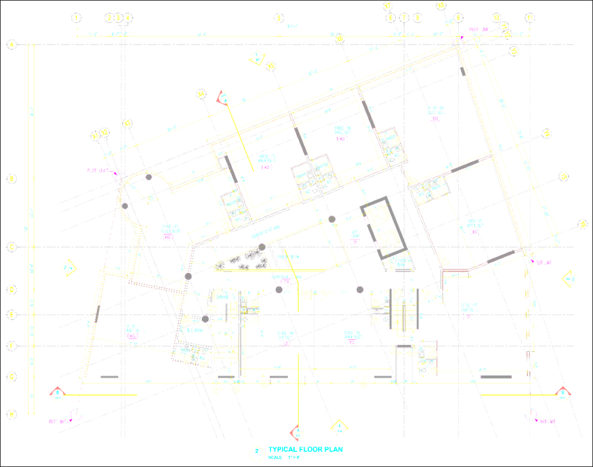 Al Khabeesi headquarters commercial and office building. the typical floor plan showing office layouts.