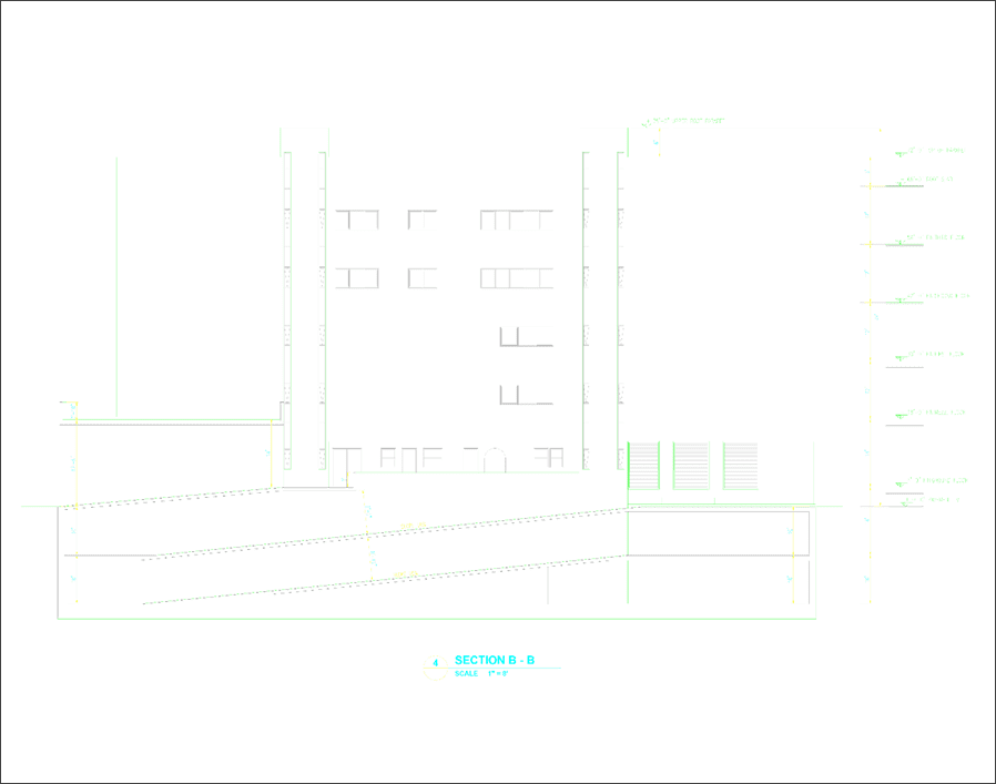 Al Khabeesi headquarters commercial and office building. the CAD sketch section of the project shows all services and height requirements.