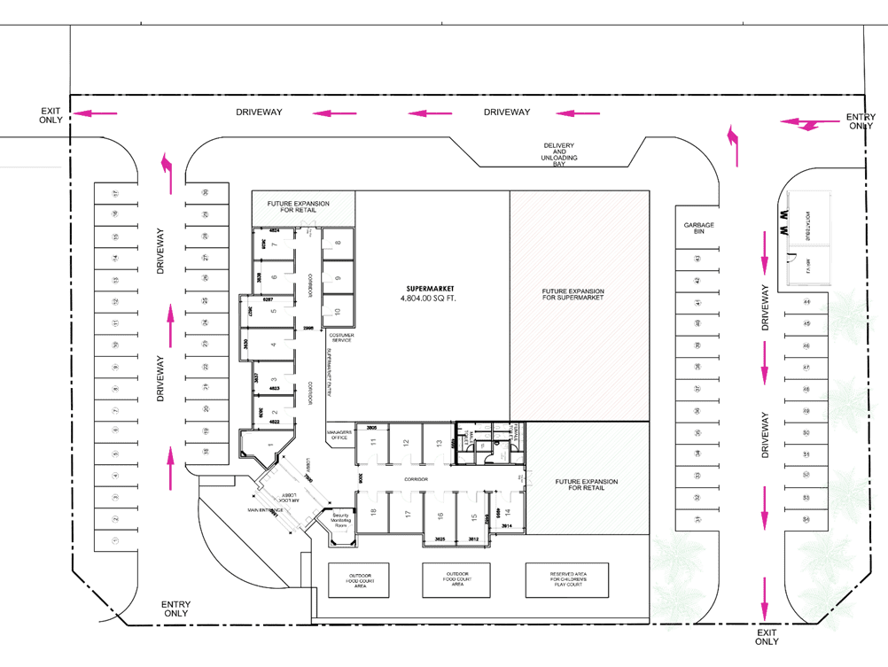 Aswaaq Traditional Shopping Centers Architecture Projects.  the ground floor plan of the building.