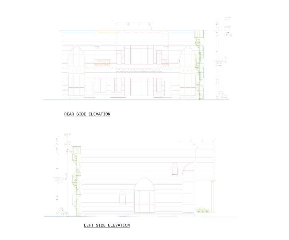 Classical Villa Architectural Design Project-2. the elevations of the villa.