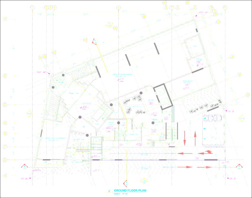 Al Khabeesi headquarters commercial and office building. ground floor plan of the project showing services functions.