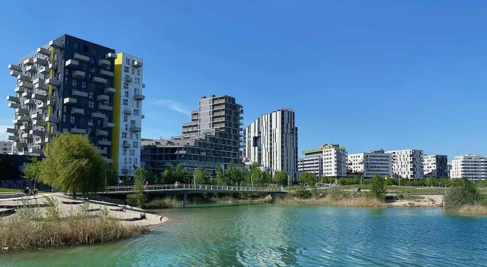 Seestadt Aspern, Urban Renewal Project Vienna's Future City. the Seestadt Aspern, urban renewal project Vienna's future city lake view buildings