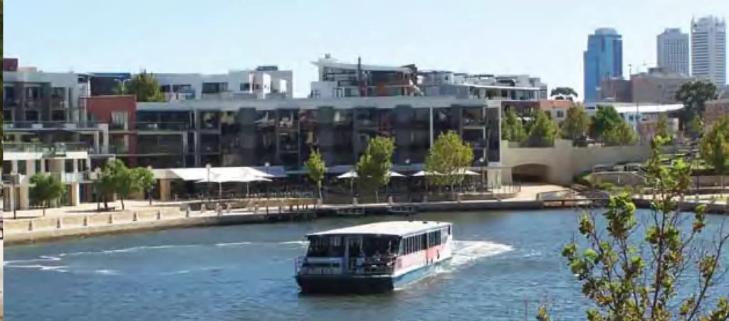 Claisebrook Village Urban Renewal Project in Perth. shows the completed types of landscape in the Claisebrook Village urban renewal project.